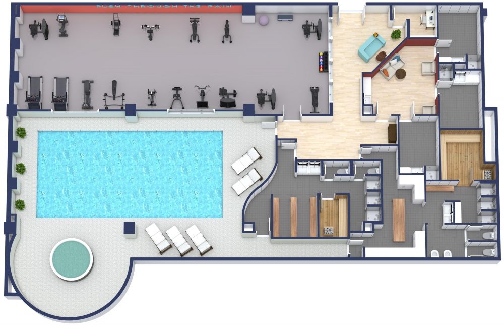 Fitness Center 3D Floor Plan