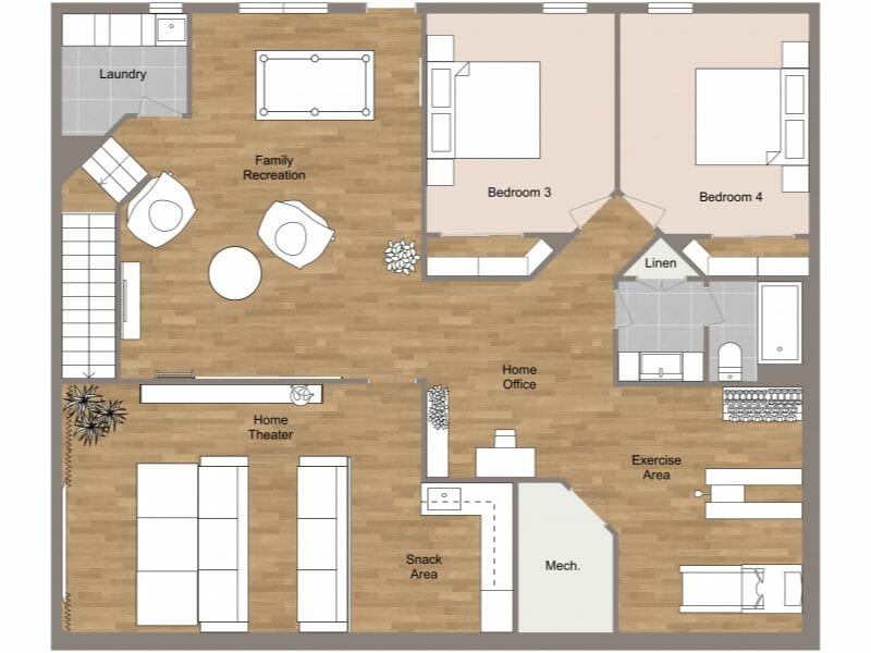 Basement floor plan 2D
