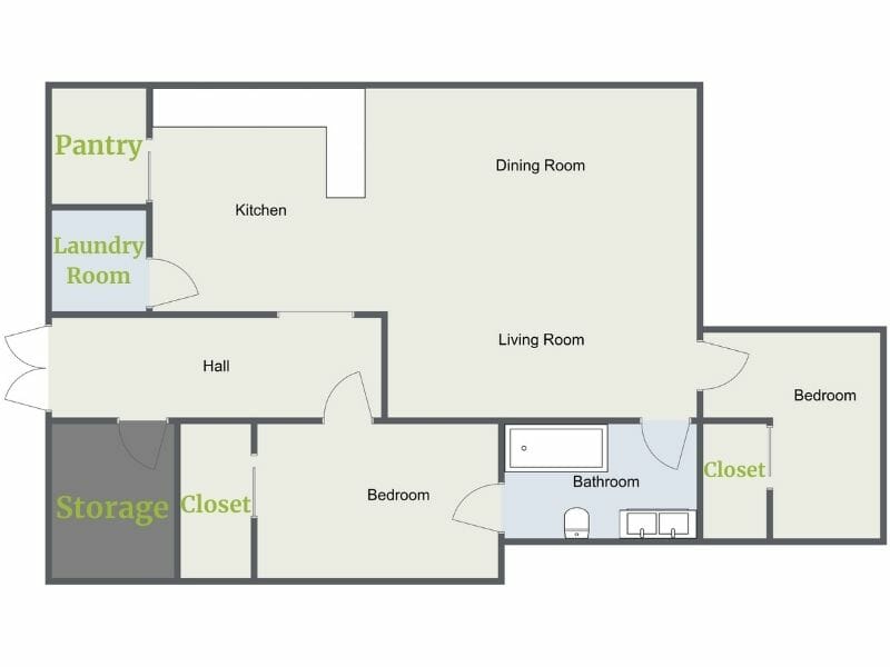 Storage options floor plan