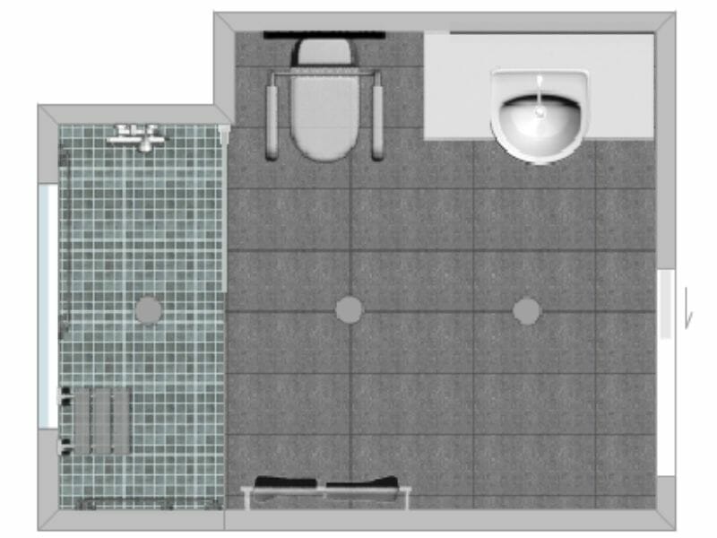 Bathroom floor plan grey