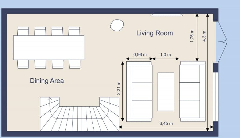 Colorful 2D floor plan