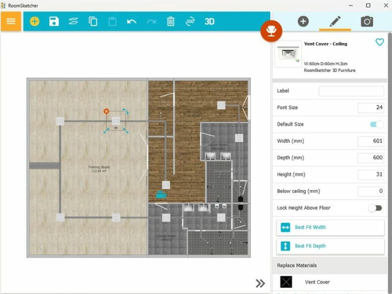 HVAC floor plan drawing