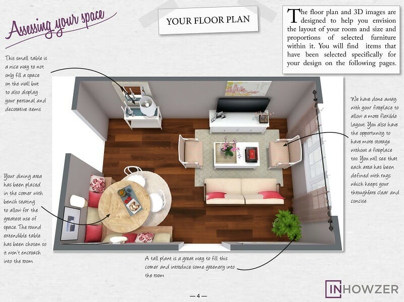 InHowzer Online Interior Design Mood Board With 3D Floor Plan