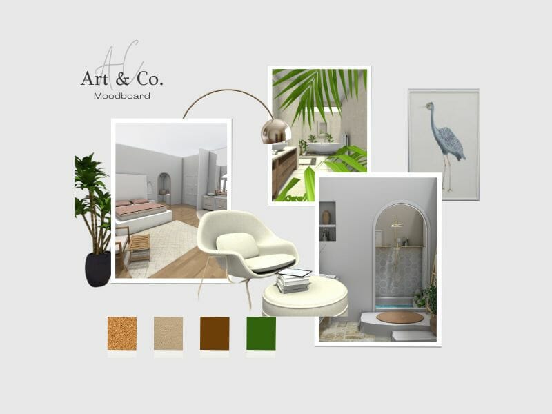 Interior design mood board presentation