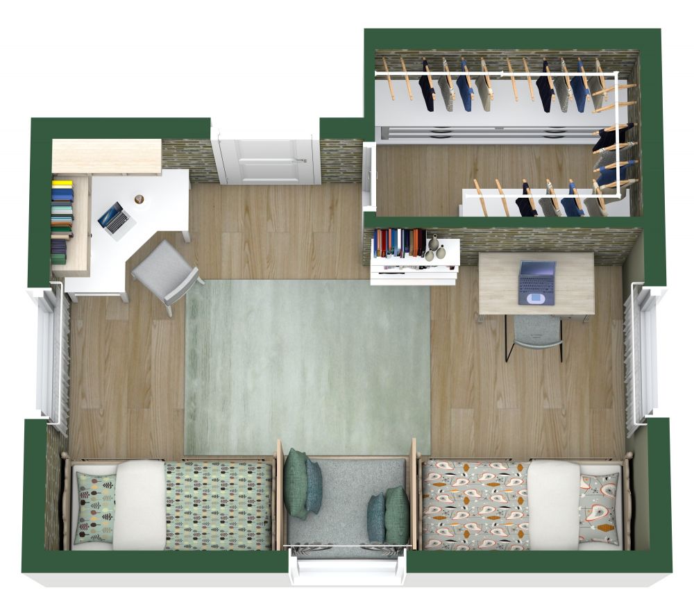 Kid's Bedroom 3D Floor Plan