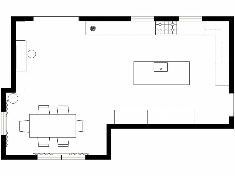 Blueprint of kitchen