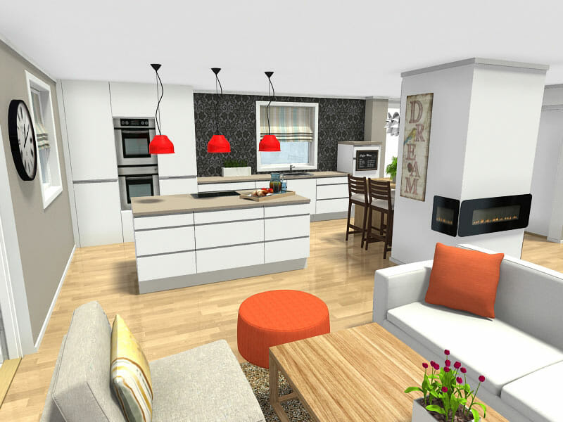 kitchen design idea white kitchen design center island open living space