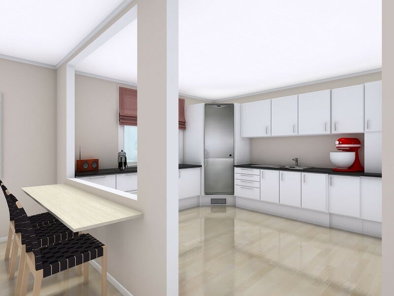 kitchen design idea white kitchen layout with pass through window counter height bar