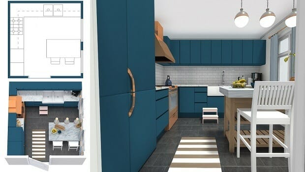 Kitchen Planner Blue Cabinets