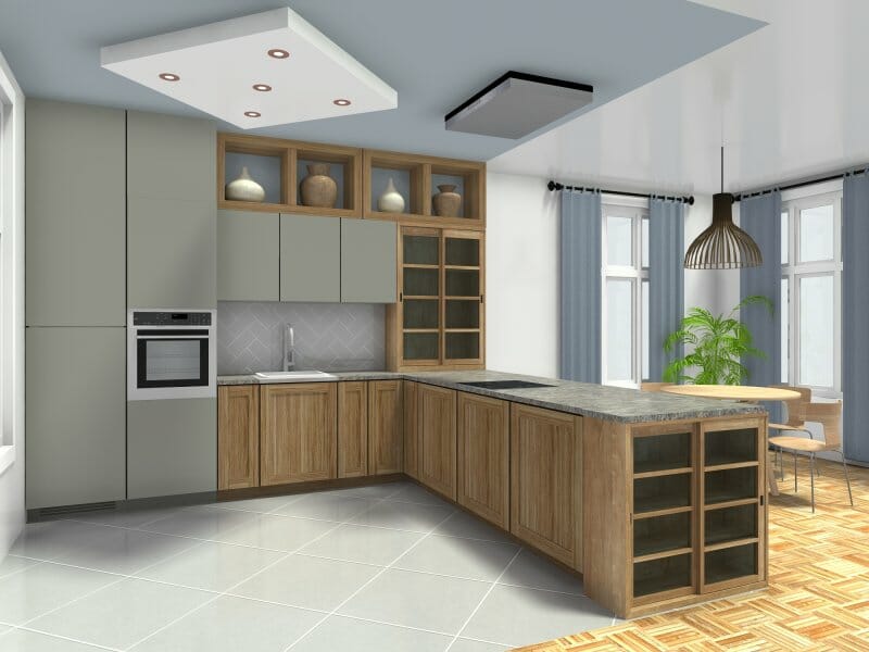 Kitchen peninsula design l-shape