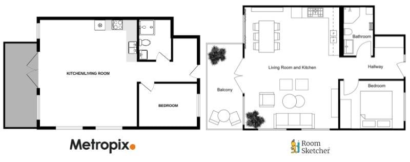 Metropix vs RoomSketcher 2D Floor Plans