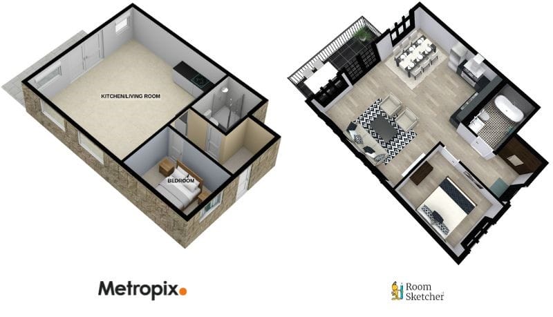 Metropix vs RoomSketcher 3D Floor Plans