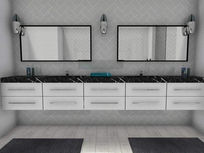 Modern bathroom vanity white