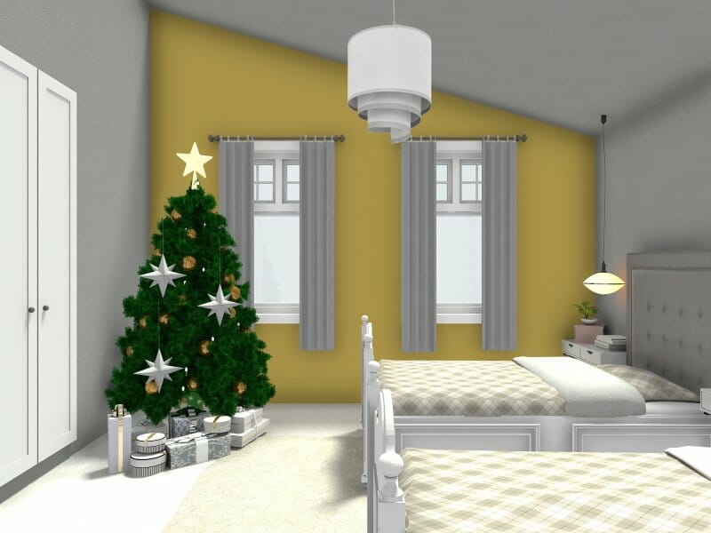 Christmas tree placement bedroom