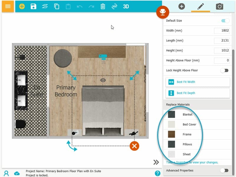 plan bedroom colors and materials