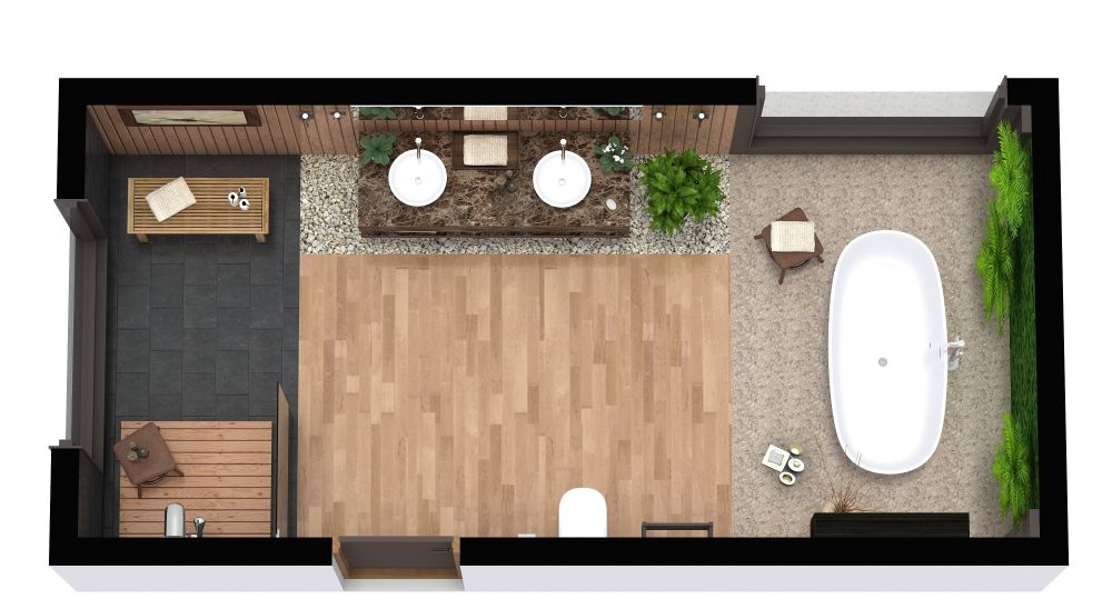 Primary Bathroom 3D Floor Plan