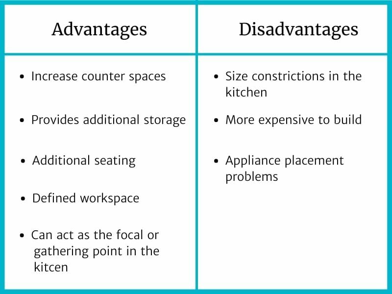 Pros and cons of kitchen with an island