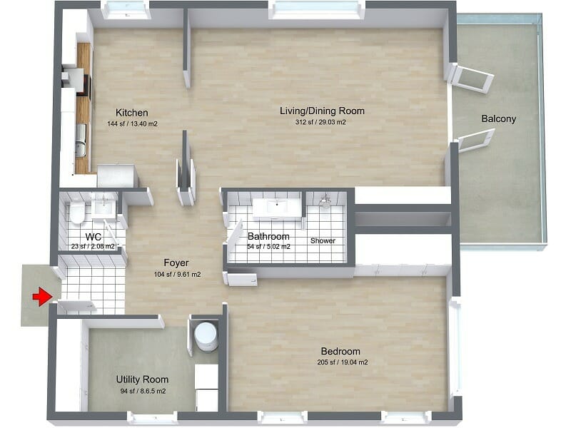 RoomSketcher 3D Floor Plan for Energy Assessments