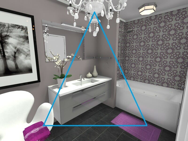 RoomSketcher 3D interior design photo tips room image focal point triangulation