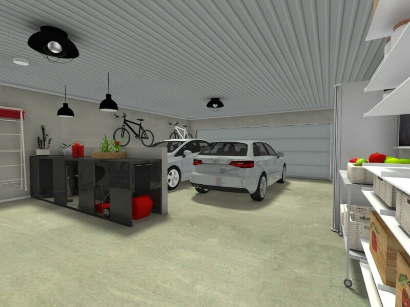 Garage with two cars 3D Photo