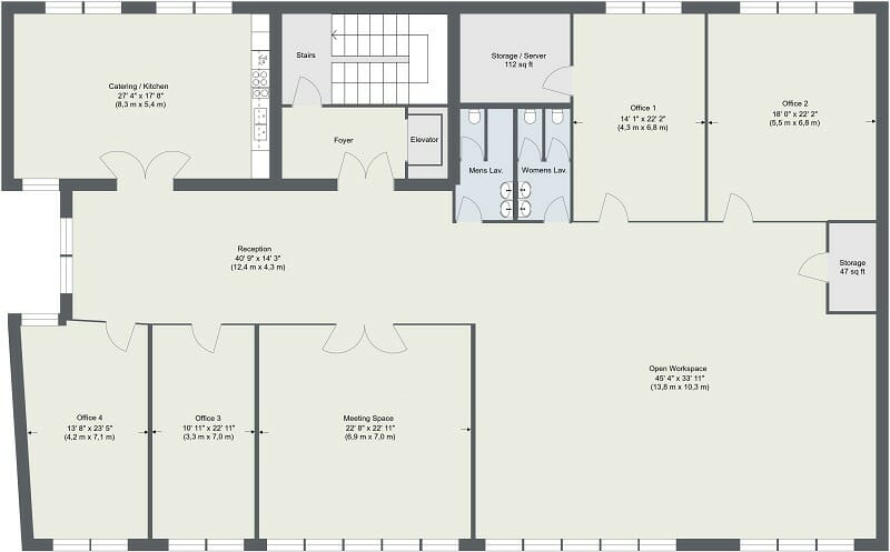 RoomSketcher Commercial Real Estate Floor Plans 2D Standard