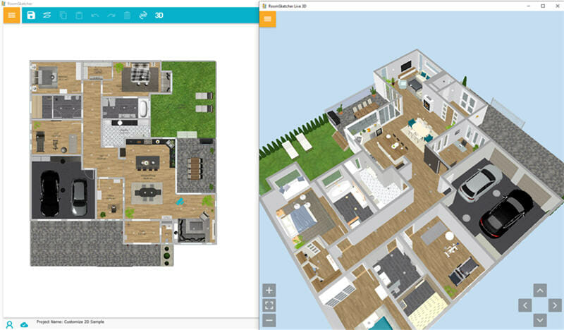 RoomSketcher Live 3D flyover mode