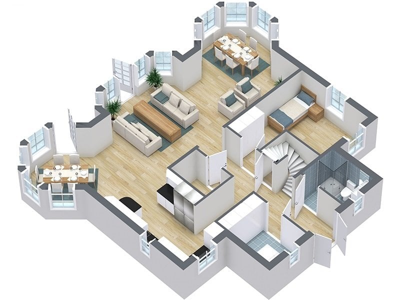 RoomSketcher Pro 3D Live Floor Plan Bay Windows