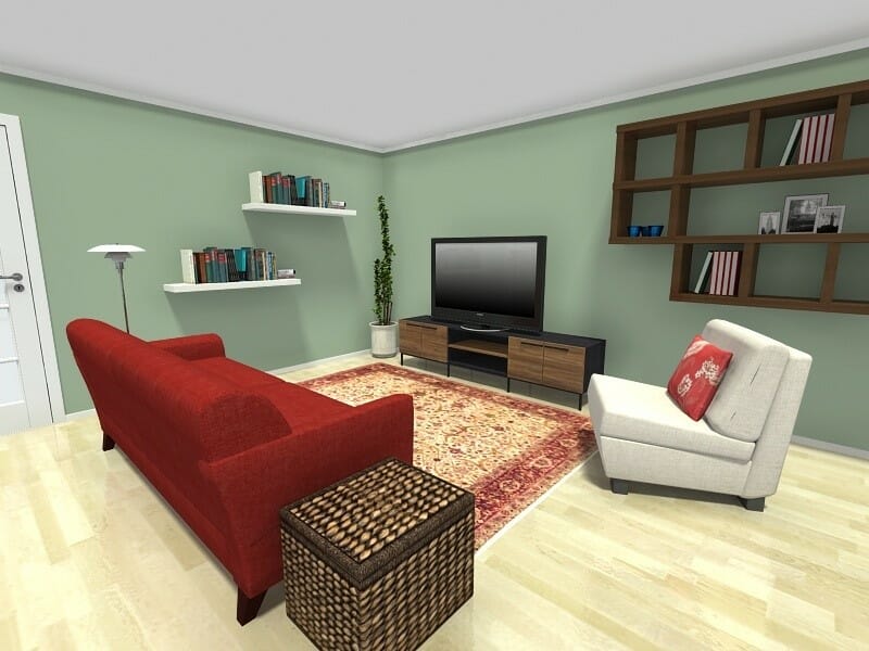 RoomSketcher Small Apartment Space Living Room Design Idea