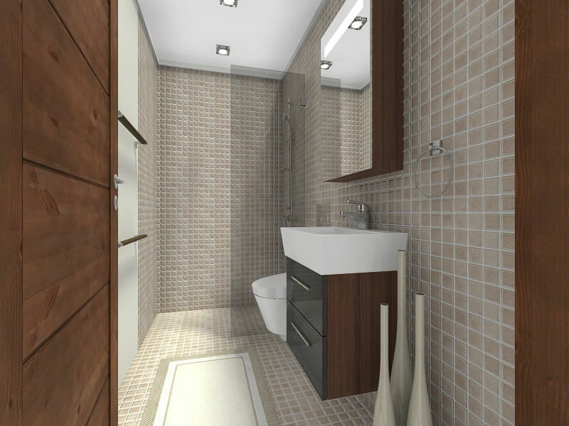 RoomSketcher Small Bathroom Ideas Wall Mounted Vanity Sink