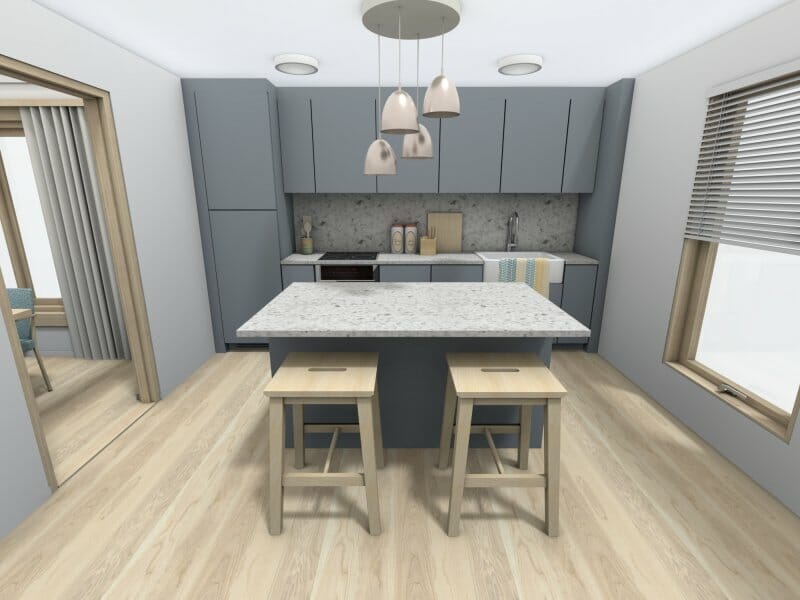 Small kitchen island design layout