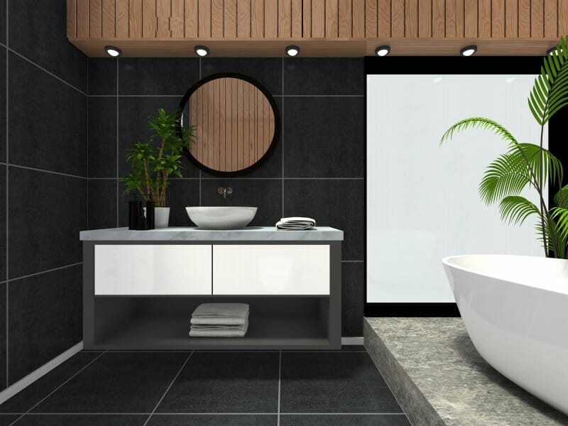 Tropical bathroom style lighting