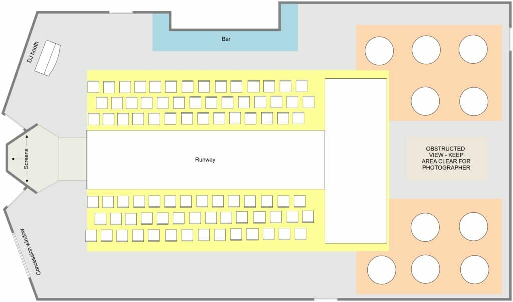 Zones on an event floor plan