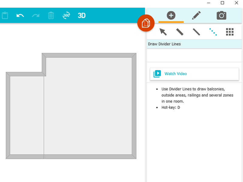 RoomSketcher App drawing pane